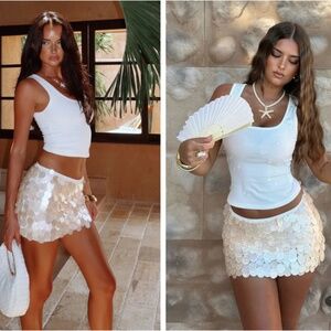 White fox - Ariel Mini Skirt Cream Shell